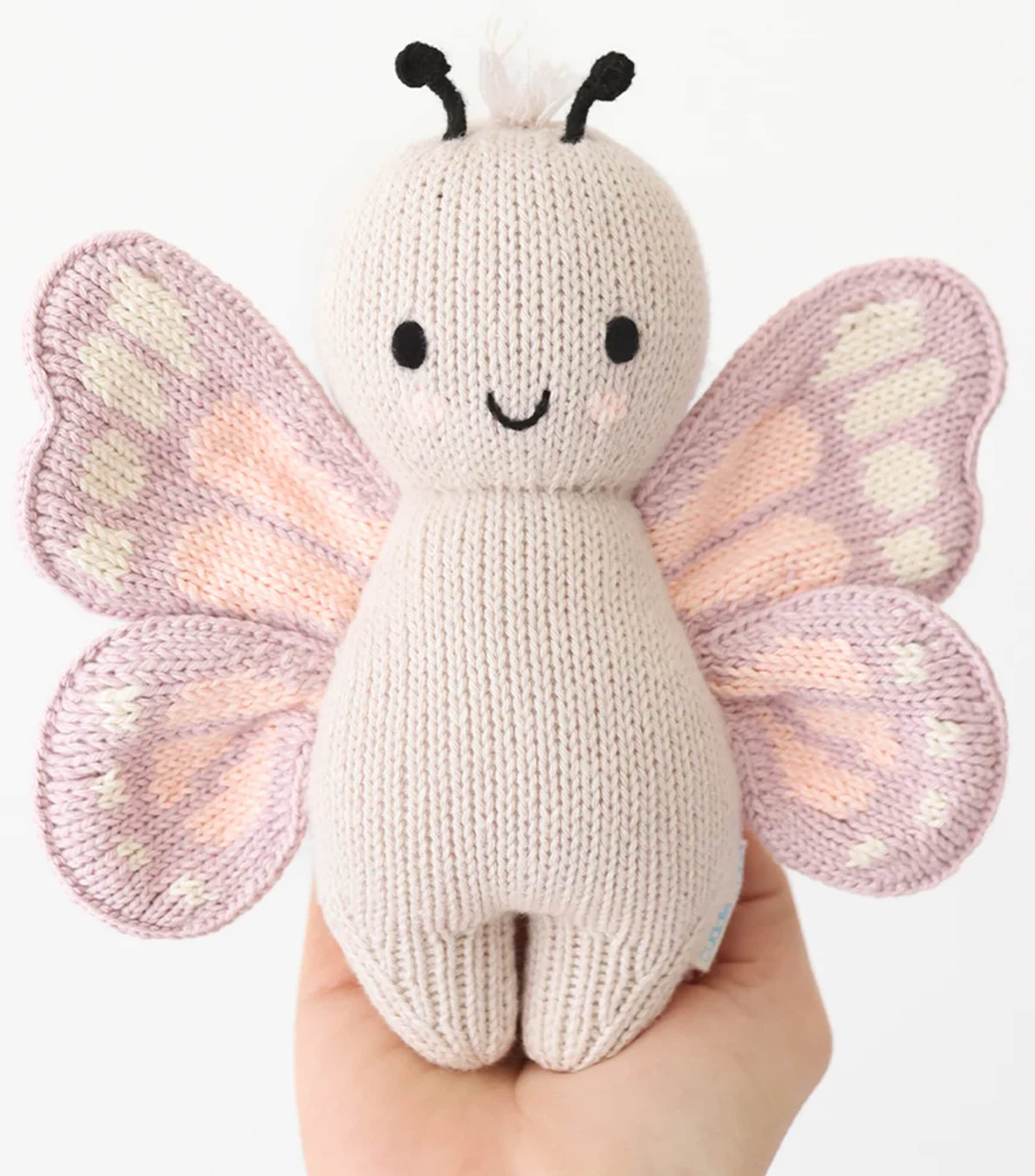 Cuddle + Kind cotton baby butterfly soft toy 18cm - British product