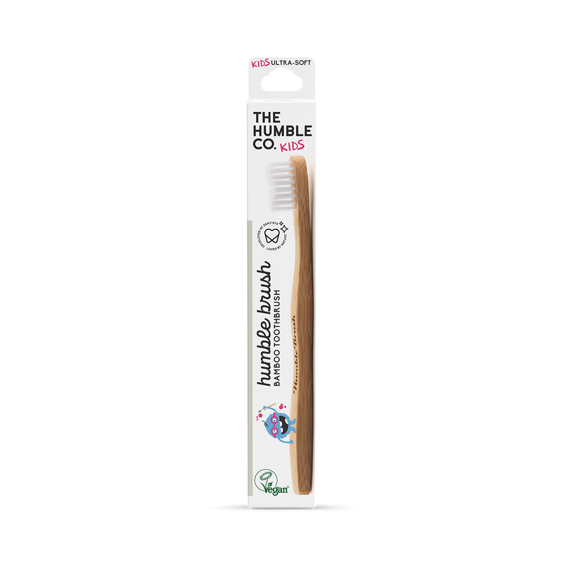 Humble Bamboo Kids Ultra Soft Bristle Toothbrush Blue Purple White or Yellow