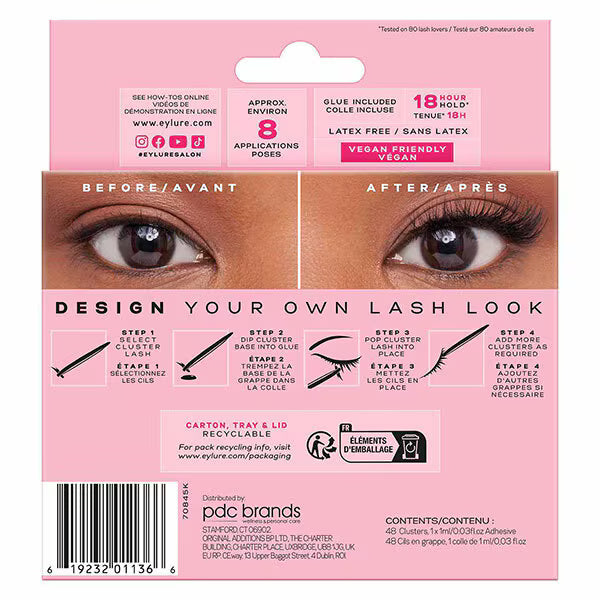 Eylure Natural Curl false eyelashes 48 clusters - British product