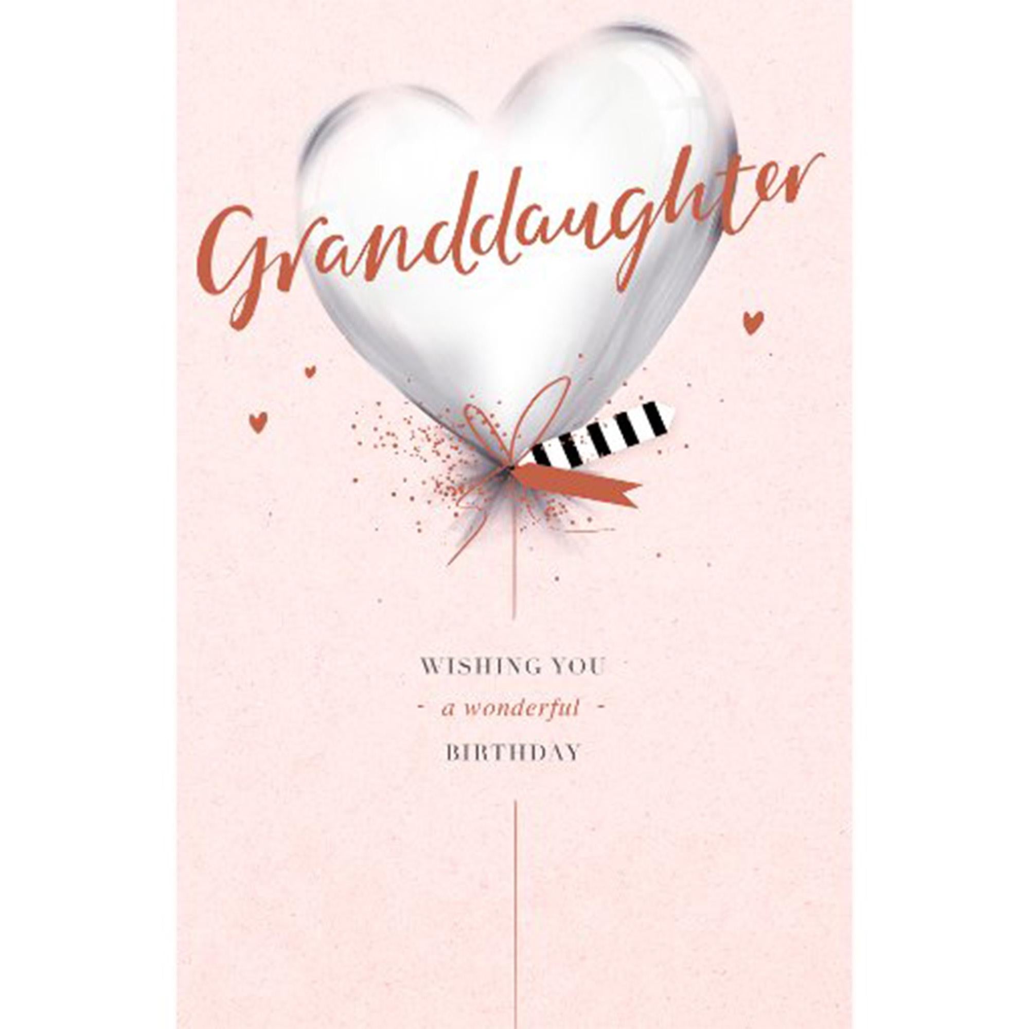 Carlton Happy Birthday Granddaughter Card Heart Balloon Greeting Card GOODS Sainsburys   