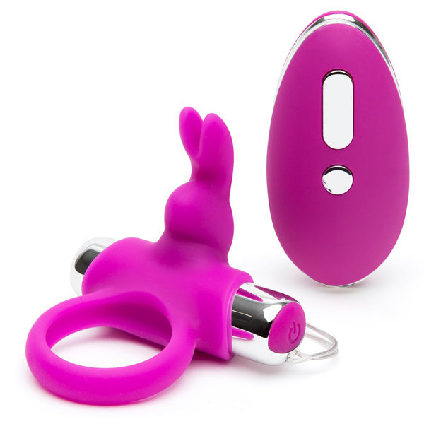 Happy Rabbit remote control cock ring with bunny ears, imported from the UK