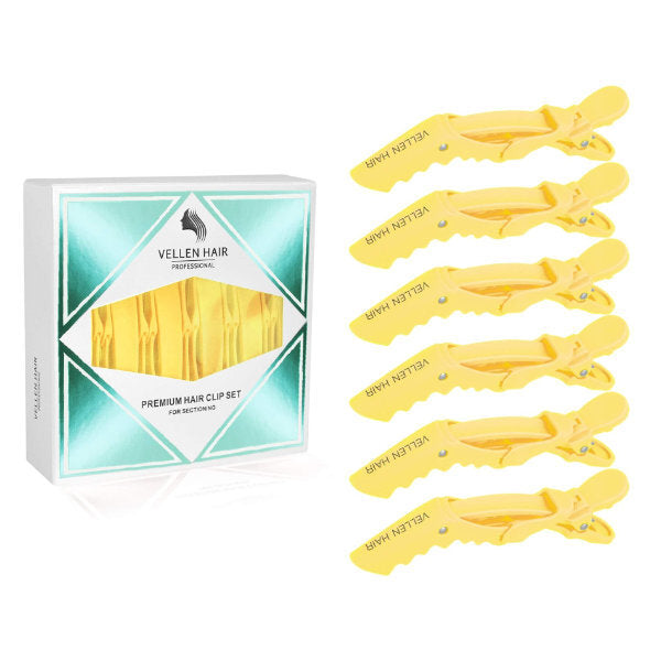 Vellen alligator clips yellow 6 pack, imported from the UK