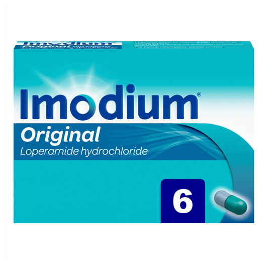 Imodium Original Anti-Diarrhoeal Capsules x6 stomach & bowel Sainsburys   