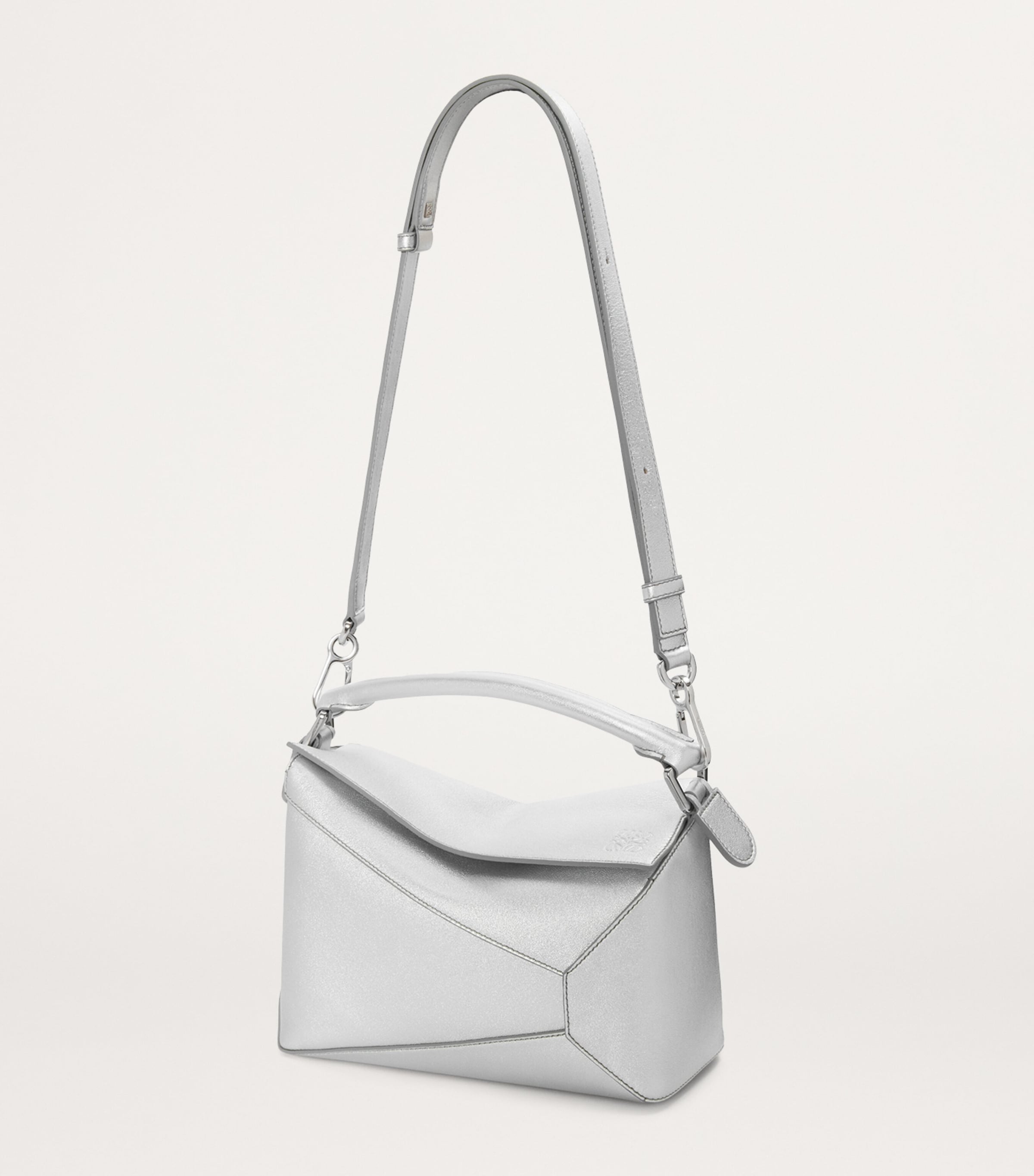 LOEWE small metallic leather Puzzle top-handle bag, UK version