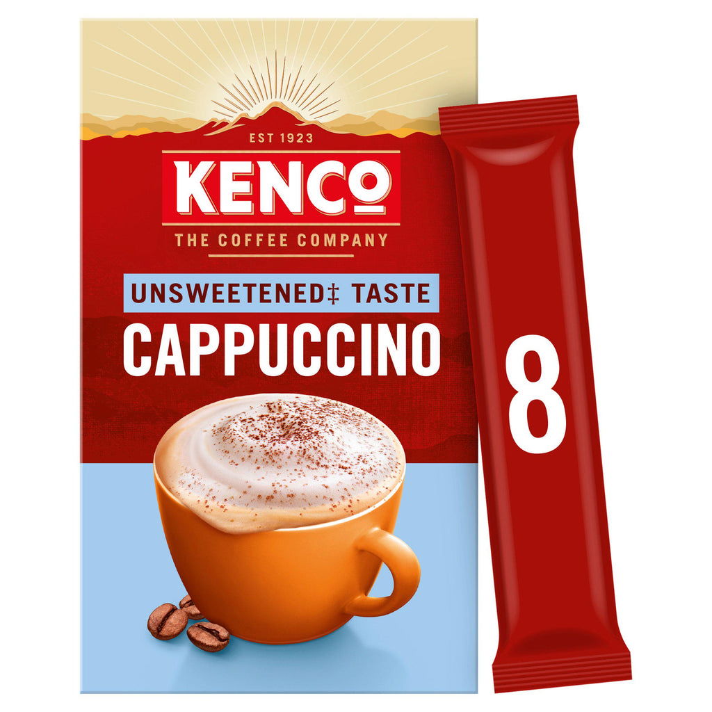 Kenco Cappuccino Unsweetened Instant Coffee 8 Sachets