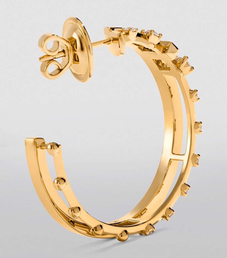 MARLI New York yellow gold diamond hoop earrings, UK version
