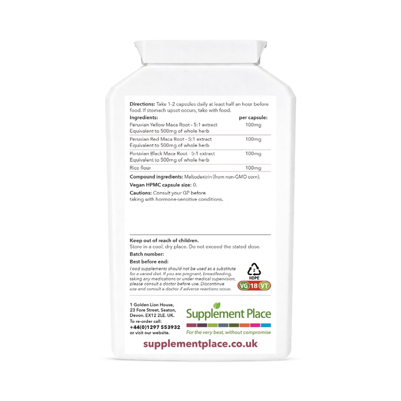 Supplement Place maca root extract 120 capsules 300mg, imported from the UK