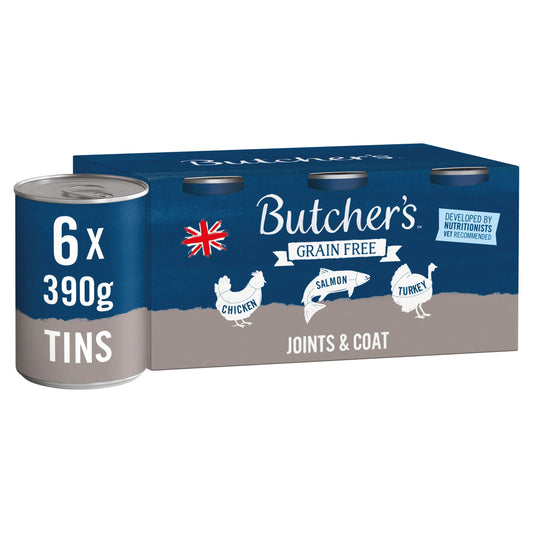 Butcher’s Joints & Coat Dog Food Tins 6x390g All bigger packs Sainsburys   