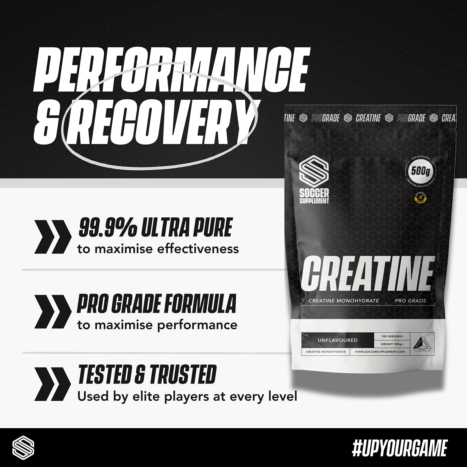 Creatine Monohydrate powder supplement - British product