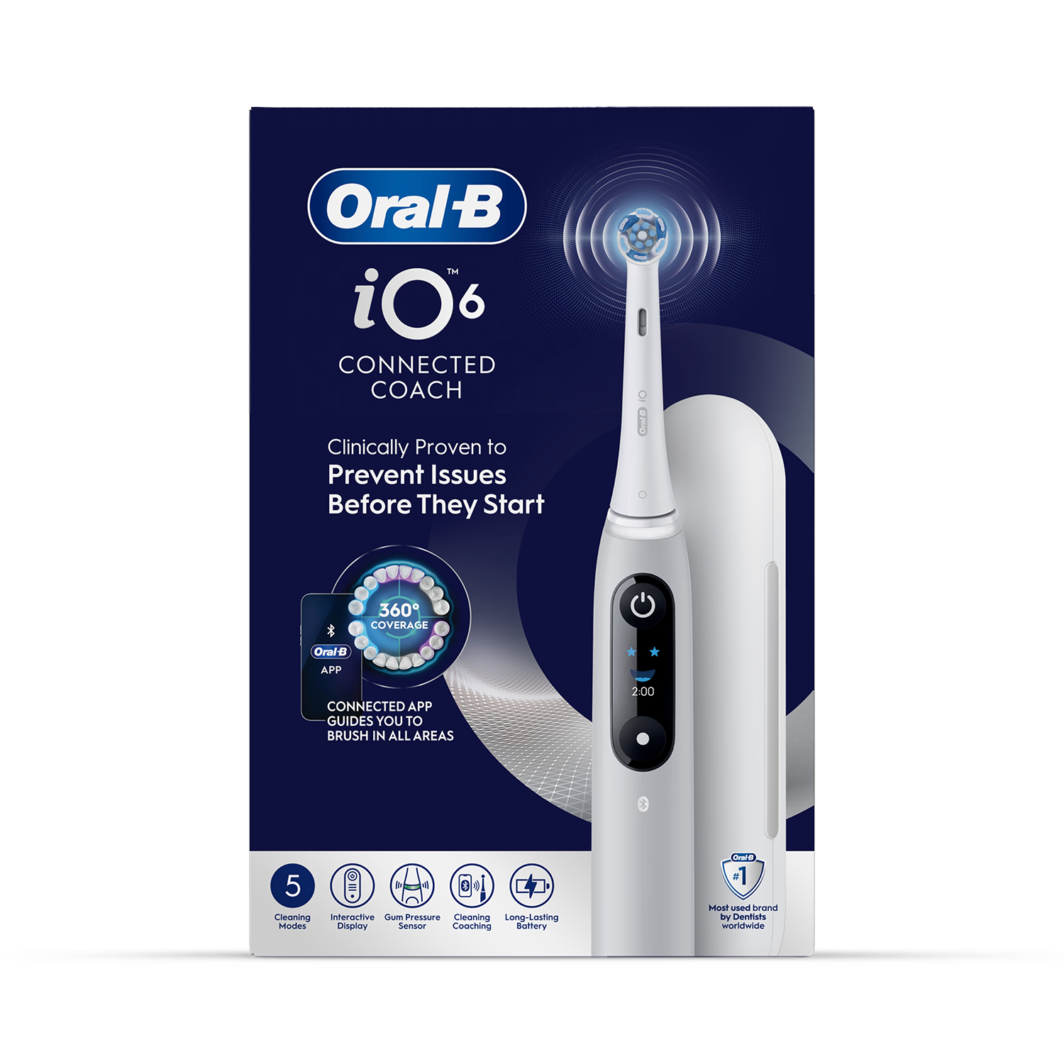 Oral-B iO 6 electric toothbrush grey, imported from the UK