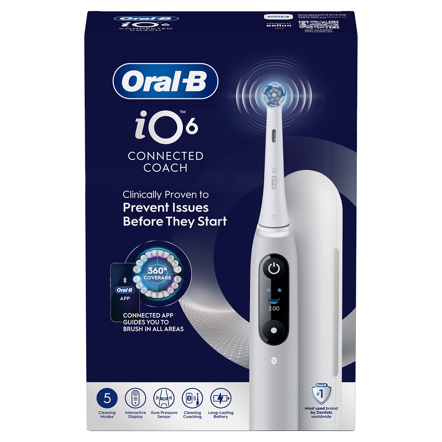 Oral-B iO 6 electric toothbrush grey, imported from the UK