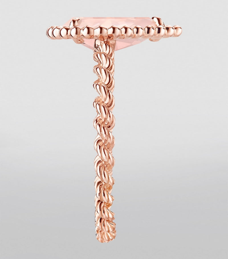 Boucheron Serpent Bohème ring in rose gold with pink quartz - British product