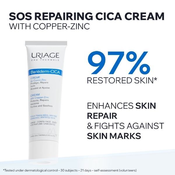 Uriage Bariéderm Cica Cream Copper Zinc 100ml (British brand)