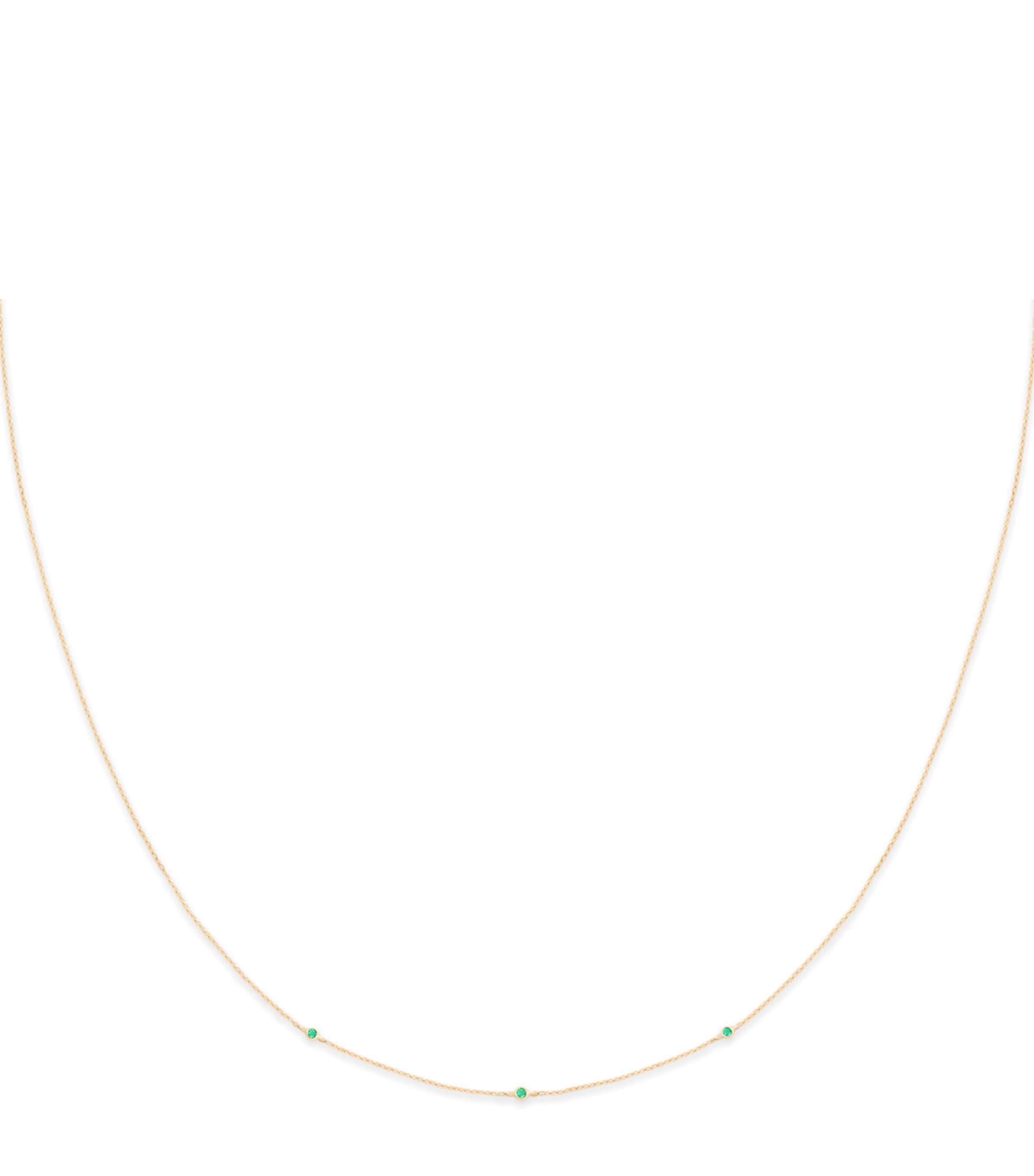 Astrid & Miyu yellow gold and emerald charm necklace - British product