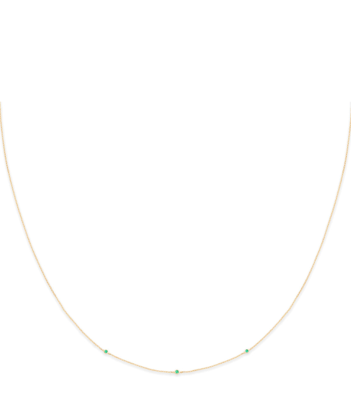 Astrid & Miyu Yellow Gold and Emerald Charm Necklace