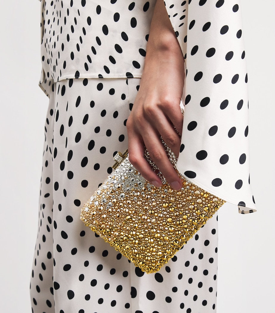 Judith Leiber Slim Slide Gradient Caviar Clutch Bag, imported from the UK