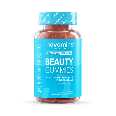 Holland & Barrett Novomins Hair, Skin & Nails Orange Flavoured Gummies 60 Count- Buy online at McGrocer
