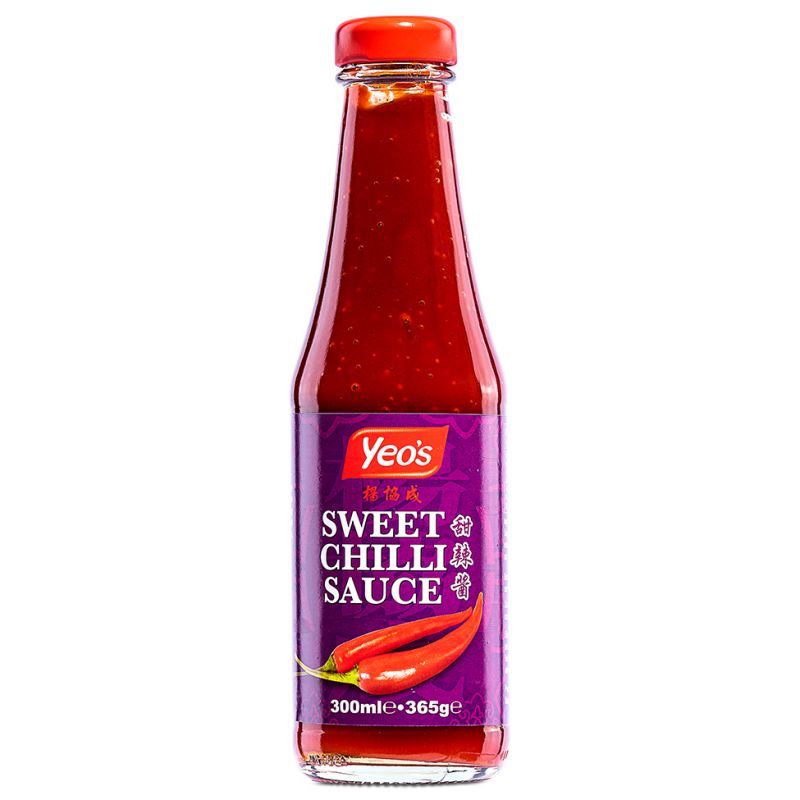Yeo's sweet chilli sauce, imported from the UK