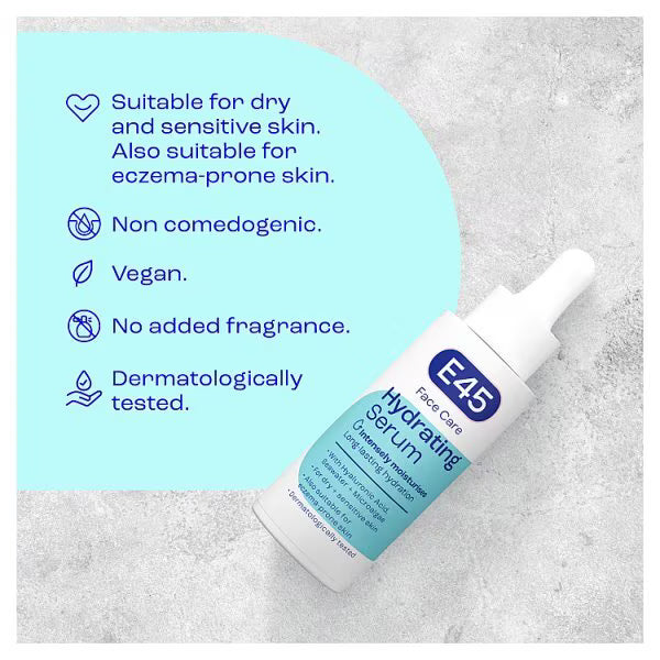 E45 Hydrating Facial Serum Dry Sensitive 30ml - British product