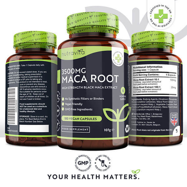 Nutravita Maca Root 3500mg - 180 Vegan Capsules GOODS Superdrug   