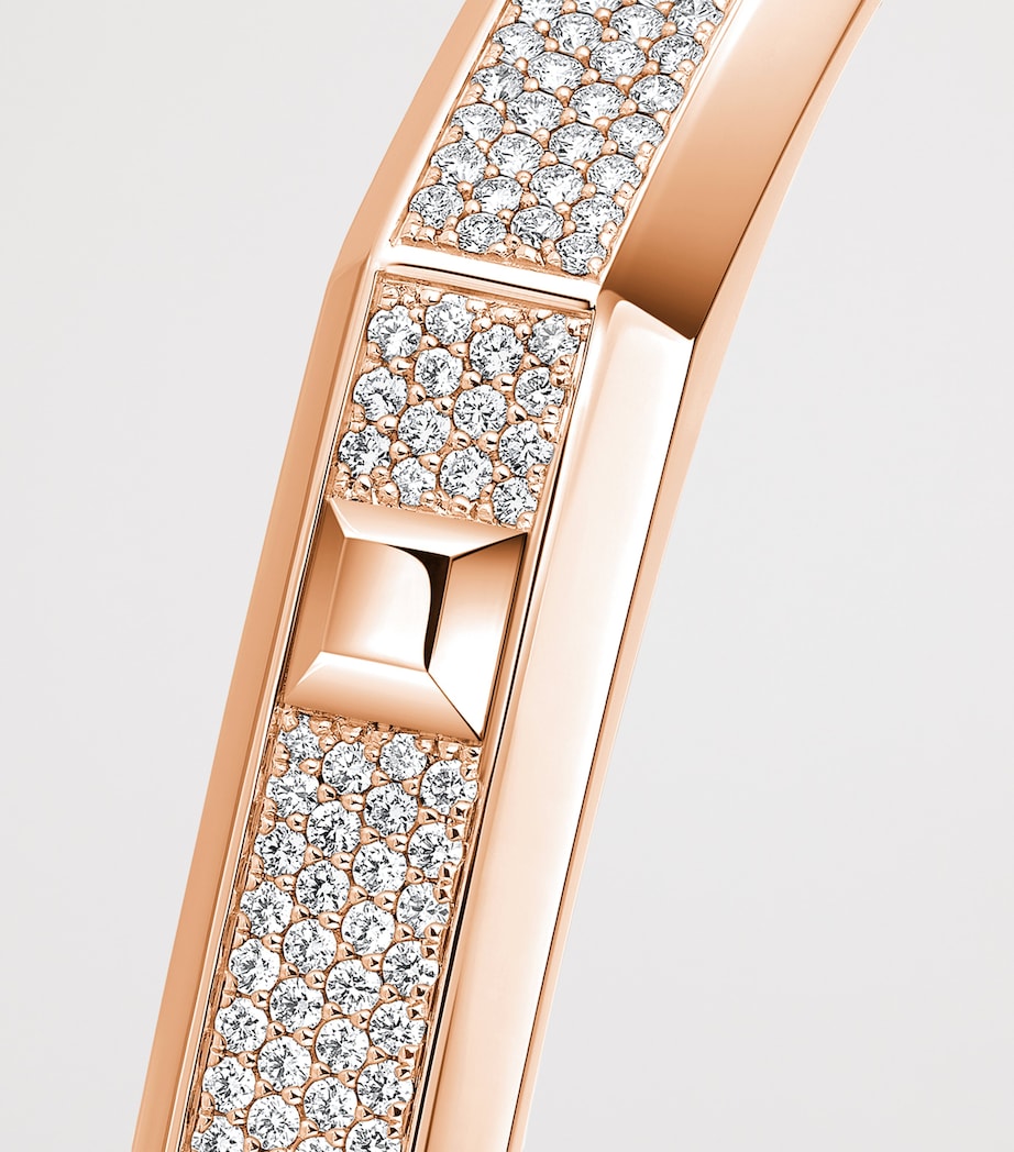 Messika pink gold diamond pavé bangle 1.25ct, imported from the UK