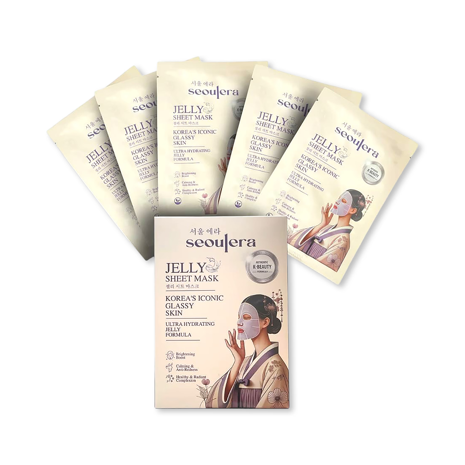 Seoulera glow mask sheet vegan botanical pack of 5 (British brand)