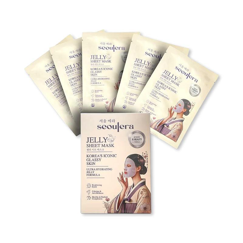 Seoulera glow mask sheet vegan botanical pack of 5 (British brand)