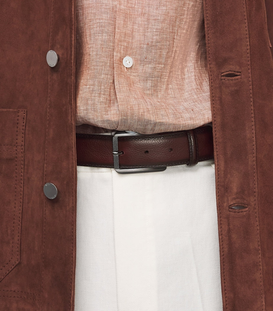 Elliot Rhodes grained leather belt, imported from the UK
