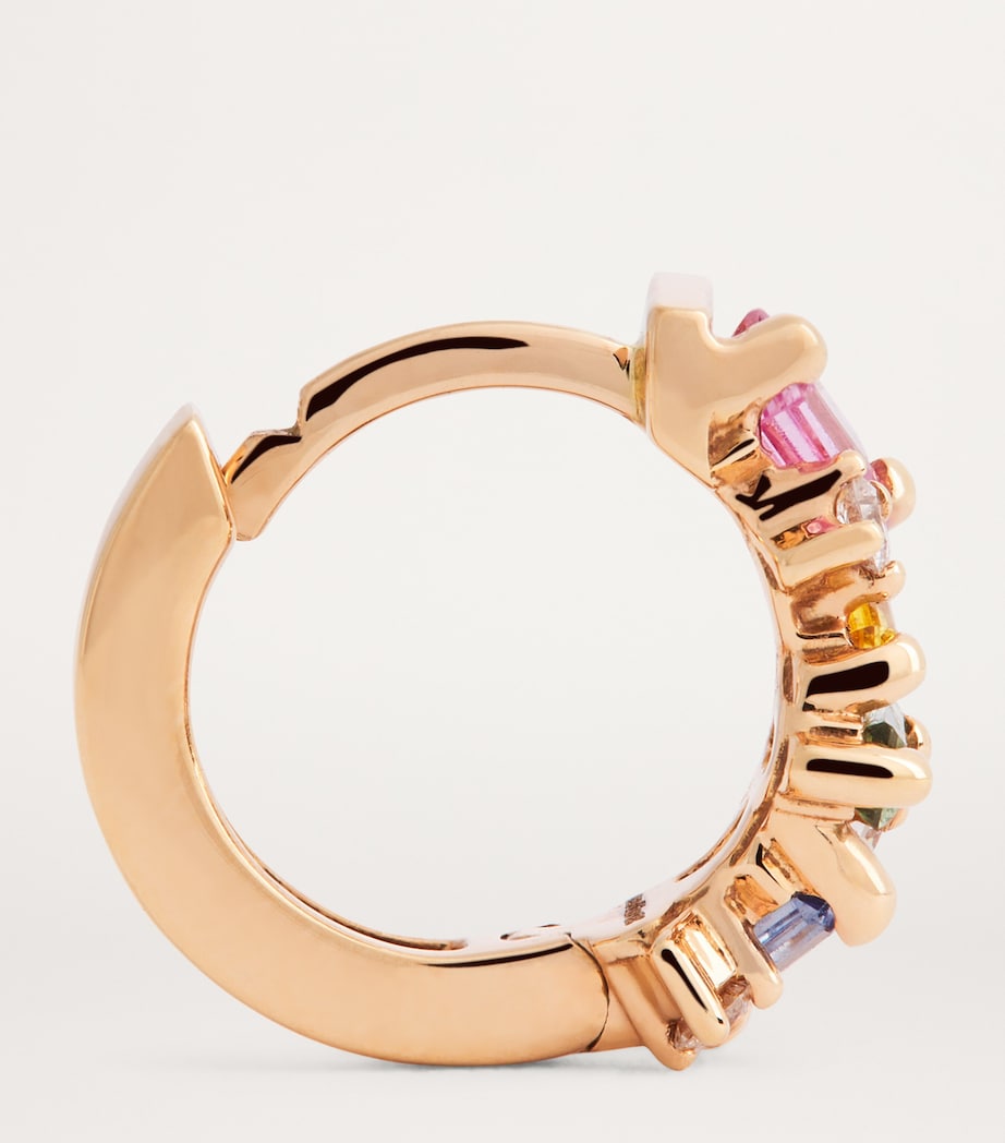 Suzanne Kalan Frenzy huggie earrings rose gold sapphire diamonds, UK version