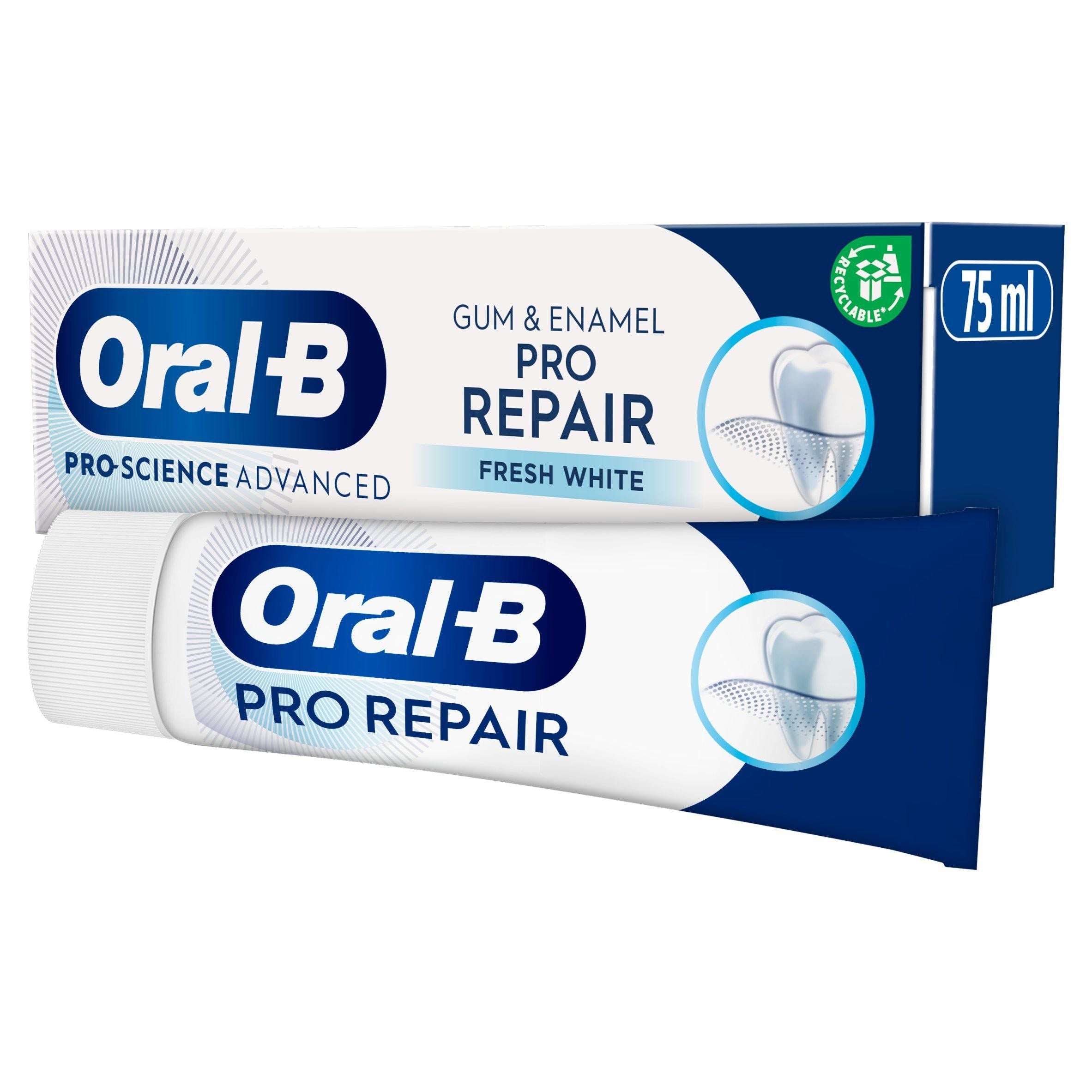 Oral-B Gum & Enamel Repair Gentle Whitening Toothpaste 75ml toothpaste Sainsburys   