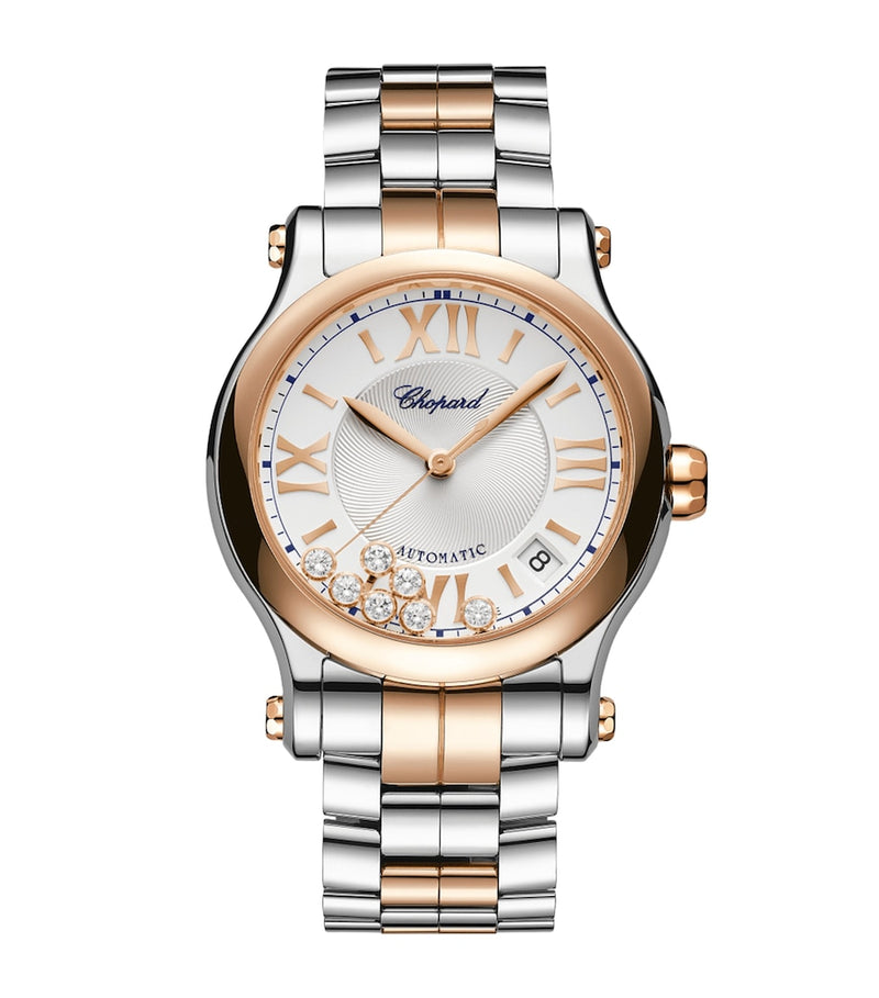 Chopard watch rose gold stainless steel diamonds 36mm - British product