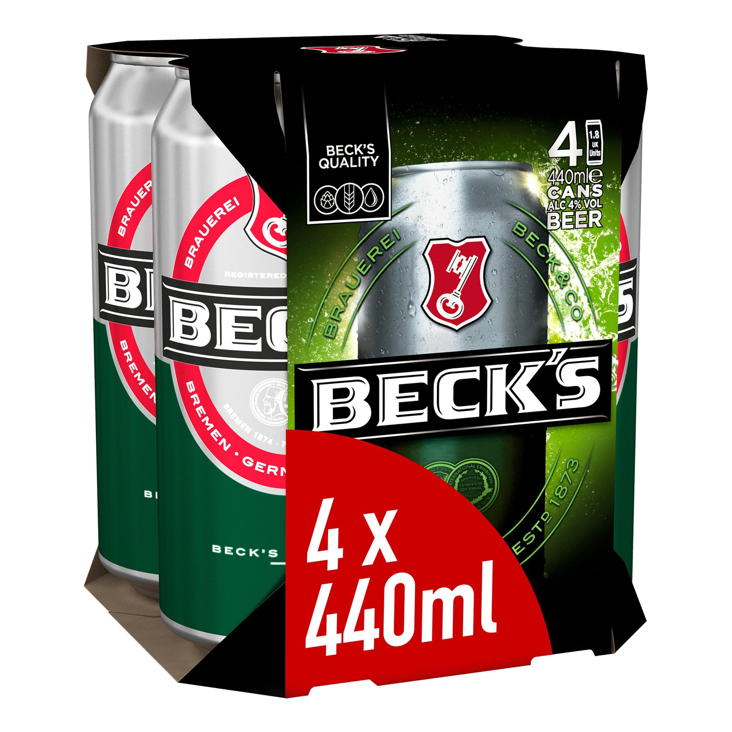 Beck's Beer 4x440ml GOODS Sainsburys   