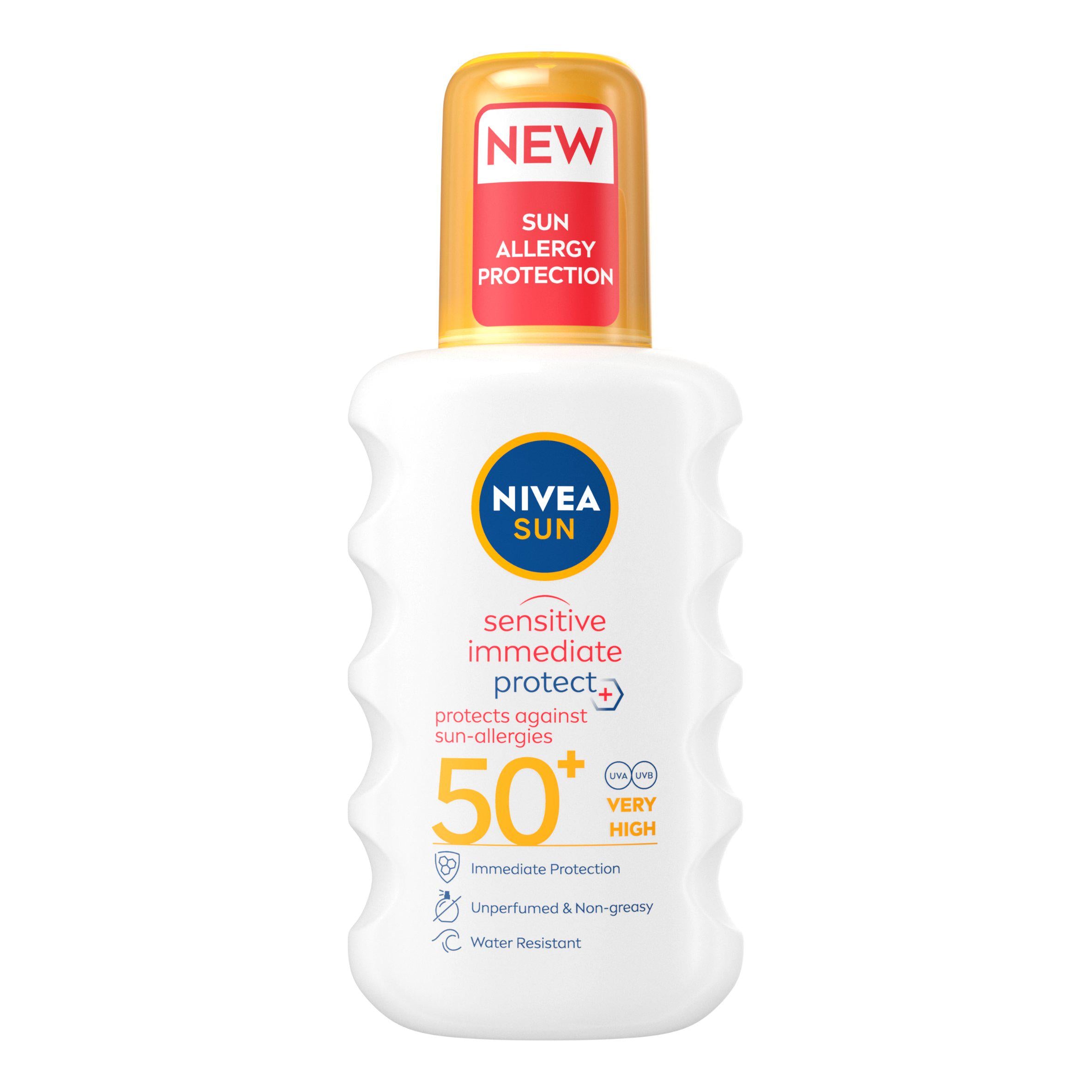 Nivea Sun Sensitive Allergy Protect Sun Cream Spray SPF50+ 200ml GOODS Sainsburys   