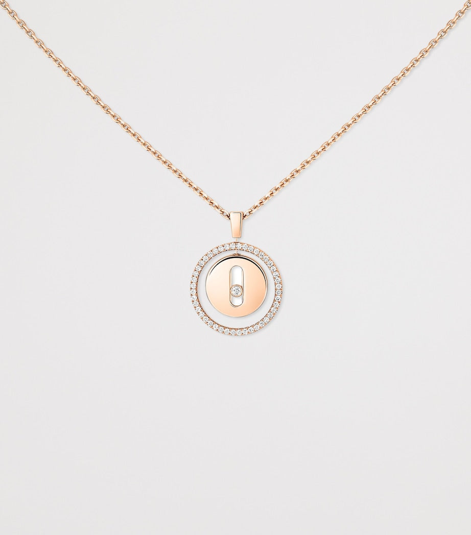 Messika Lucky Move rose gold diamond necklace 0.18ct, UK version