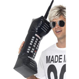 Smiffys inflatable retro mobile phone 76cm black prop (British brand)