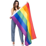 Smiffys Pride Rainbow Flag fabric 5ft x 3ft, imported from the UK