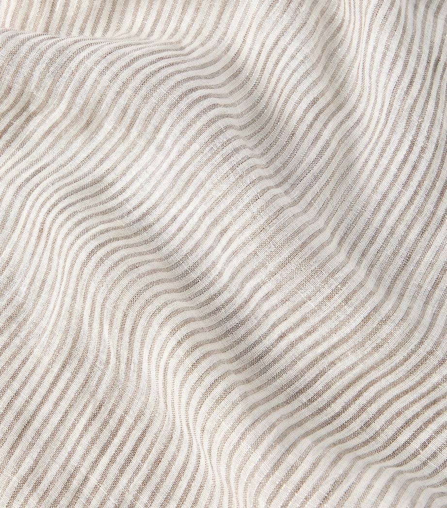 Brunello Cucinelli linen-blend striped scarf 75x220cm, UK version