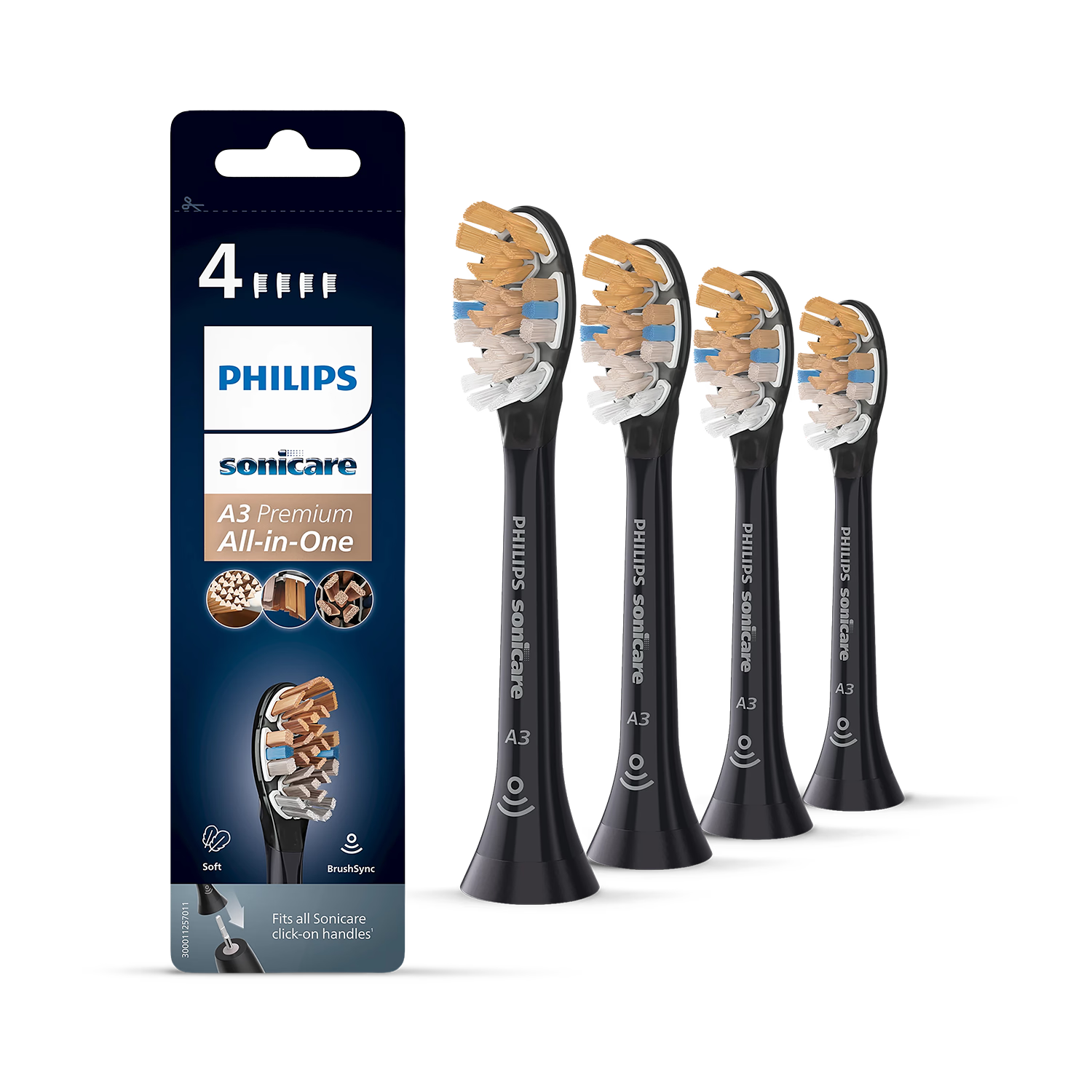 Philips Sonicare A3 Premium brush heads 4-pack - British product