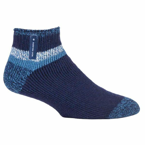 Heat Holders Mens Fleece Lined Thermal Bed Socks 6-11 UK GOODS Superdrug Navy Block Stripe (Aubin)  