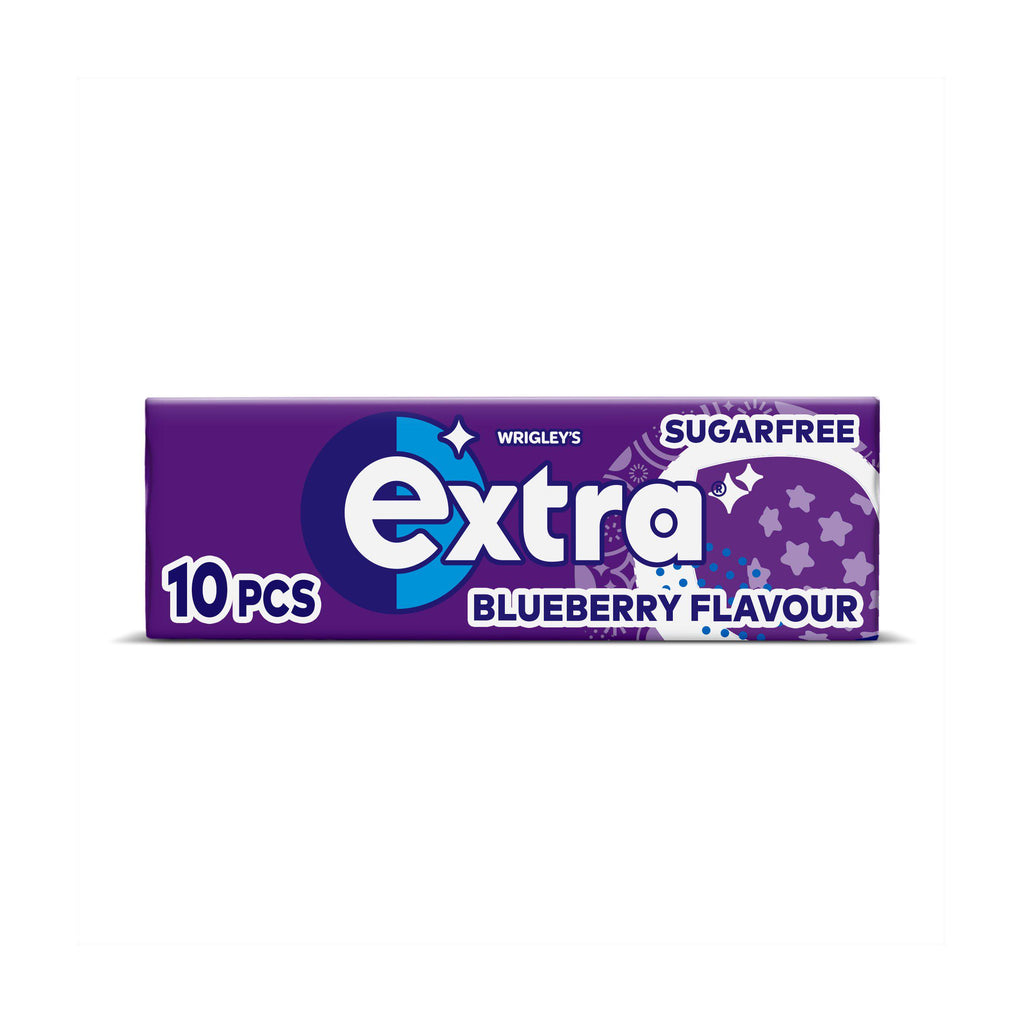 Extra Blueberry Flavour Sugar Free Chewing Gum Pieces x10