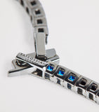 Tateossian sterling silver tennis bracelet with nano stones (British brand)