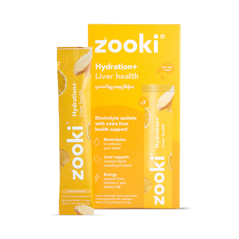 Zooki Hydration+ Liver Health Lemon Ginger Sachets 7 (British brand)