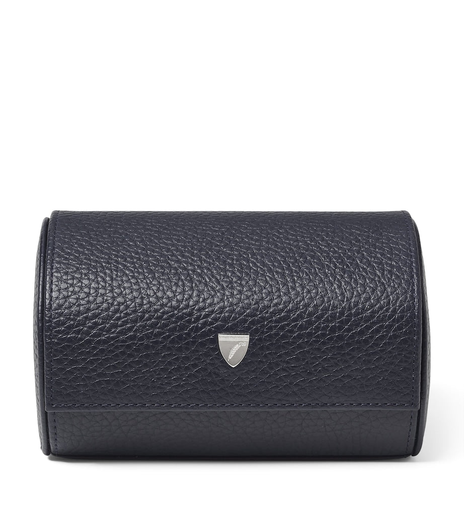 Aspinal Of London grained leather double watch box - British product