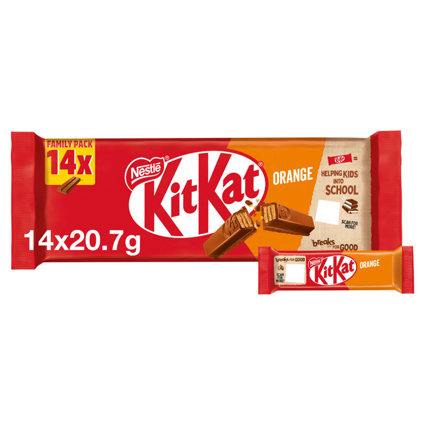 Kit Kat 2 Finger Orange Chocolate Biscuit Bars Bumper Multipack GOODS ASDA   