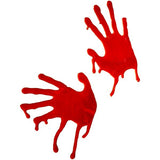 Smiffys Horrible Blooded Hands red window decoration - British product