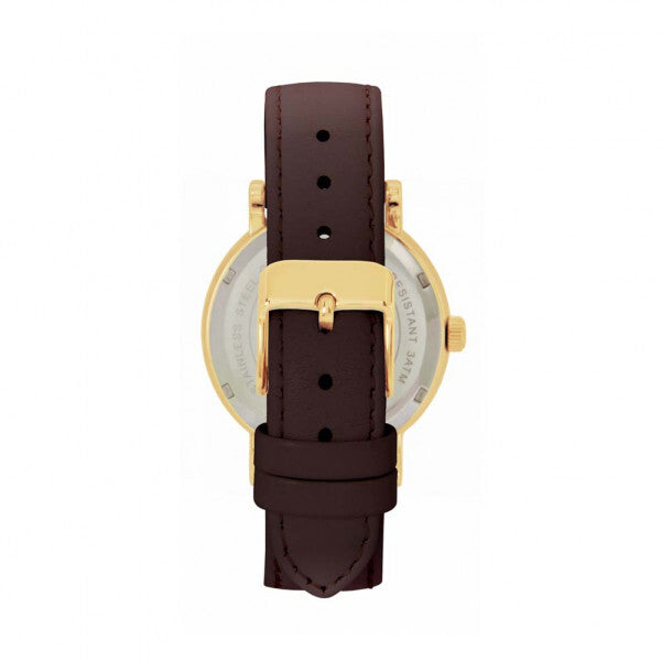 Toff London brown cat head watch with leather strap, UK version