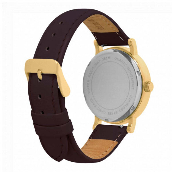 Toff London brown cat head watch with leather strap, UK version