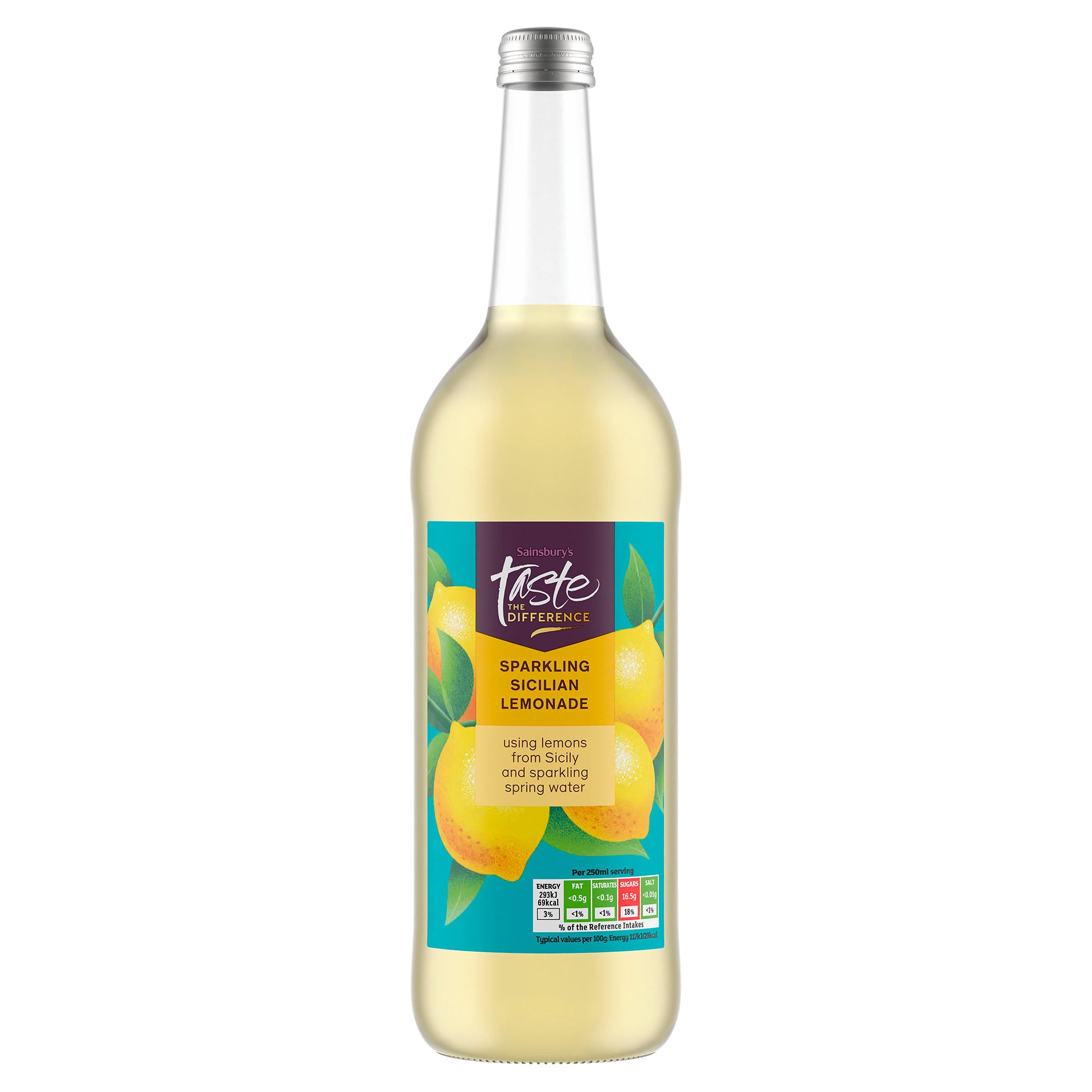 Sainsbury's Sicilian Lemonade, Sparkling, Taste the Difference 75cl (Sugar levy applied) Adult soft drinks Sainsburys   