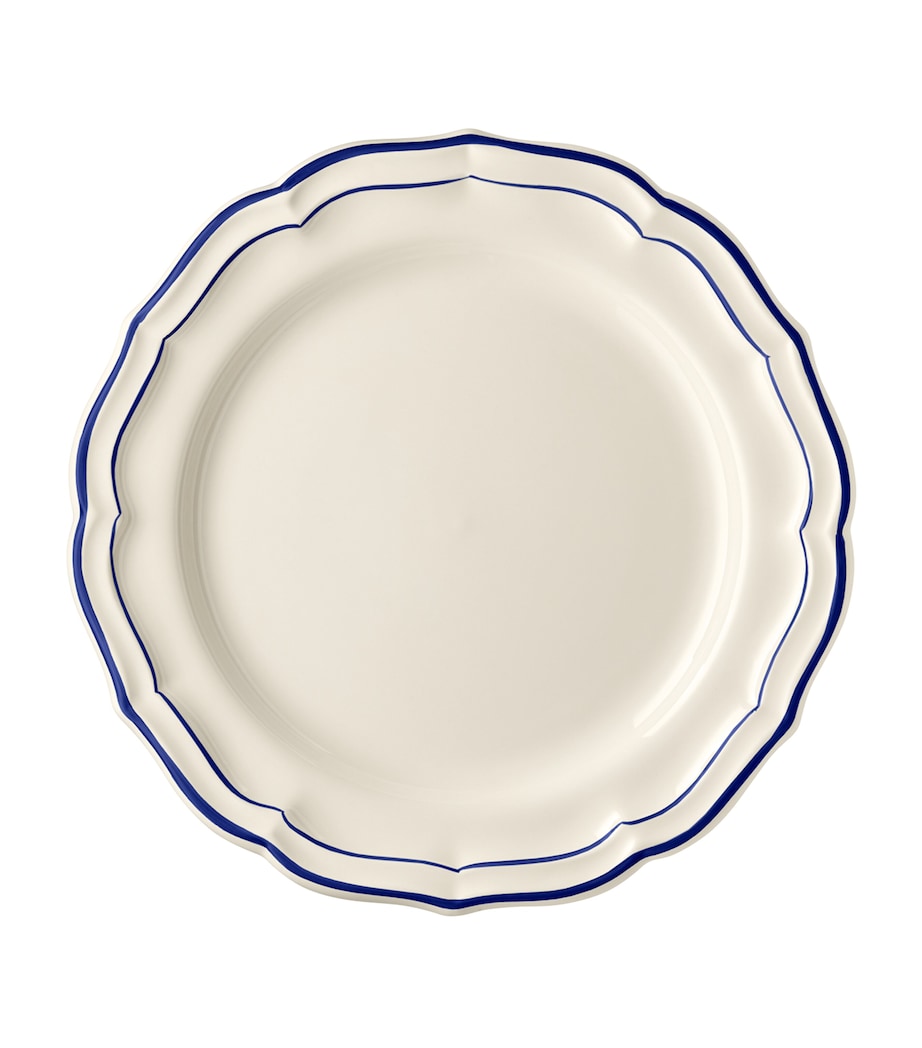 Gien set of 4 Filet Cobalt dinner plates 26.5cm (British brand)