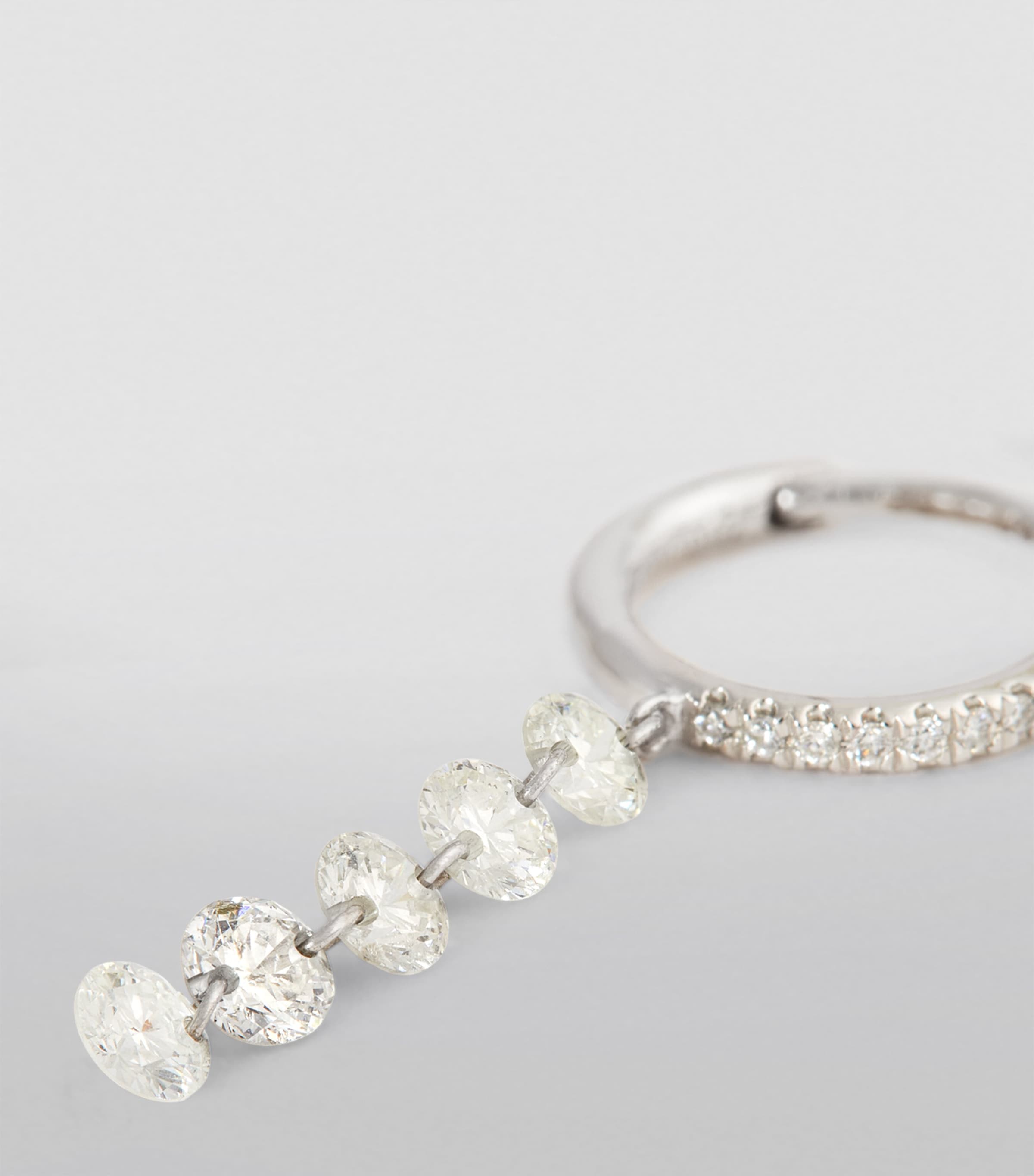 Persée white gold diamond hoop earring, imported from the UK